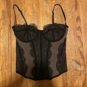 Urban Outfitters Modern Love Corset Washed Black